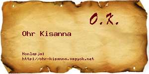 Ohr Kisanna névjegykártya